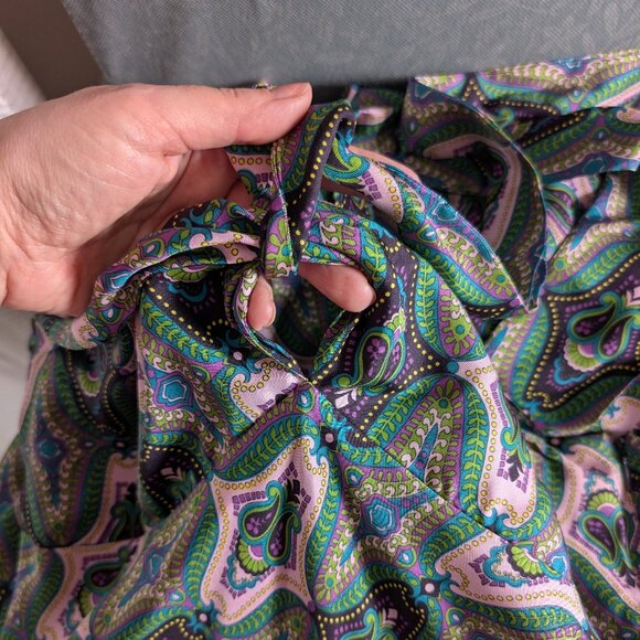 Laundry by Shelli Segal Silk Paisley Halter Midi Dress Size 12 Purple Green - Picture 12 of 12